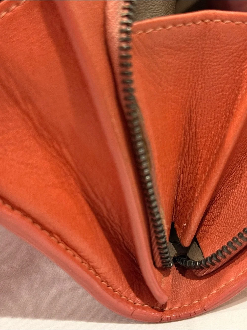 Bottega Veneta Woven Leather Clutch Wallet in Rust